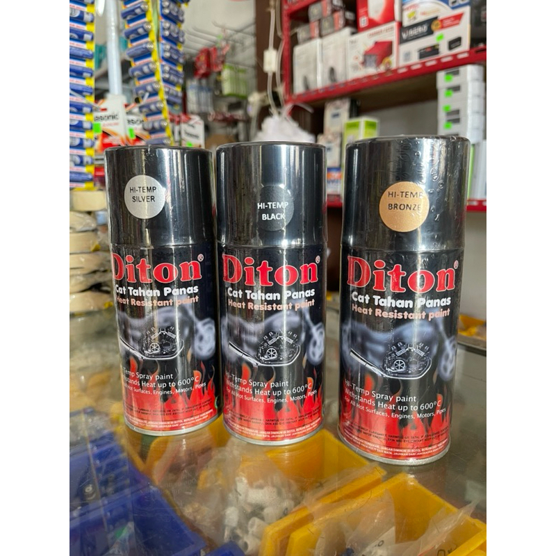 Diton Cat Semprot High Temp Black Spray Paint 300CC PILOX DITON PREMIUM ANTI PANAS