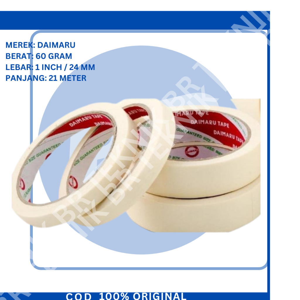

Masking Tape / Lakban Kertas Daimaru 1 inch / 24 mm x 21 meter