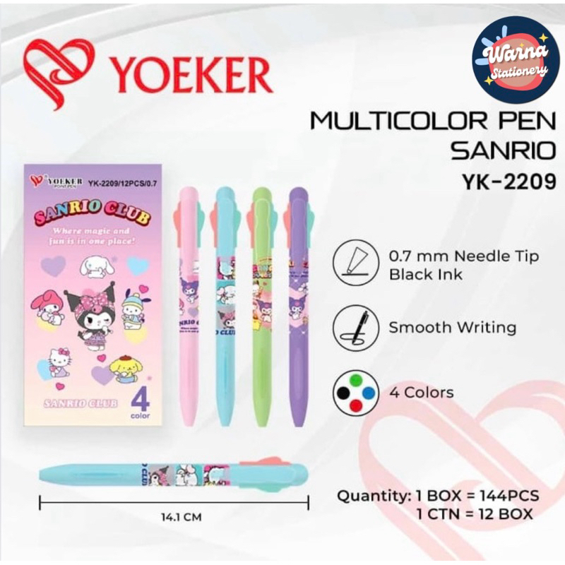 

PEN YOEKER 4 WARNA YK-2209 SANRIO