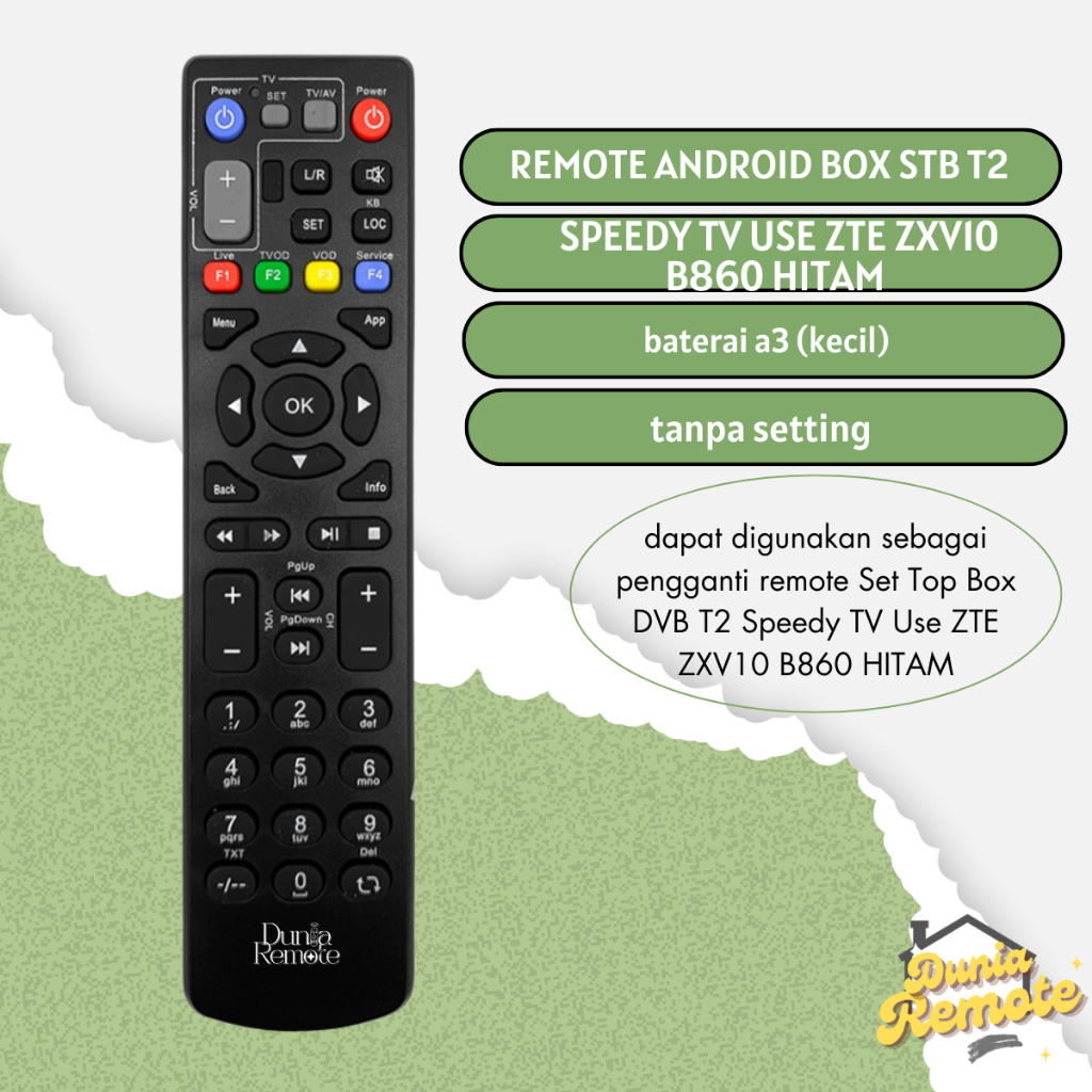 Langsung Connect Remot / Remote Android TV BOX Stb Set Top Box INDIHOME Speedy TV Use ZTE ZXV10 B860