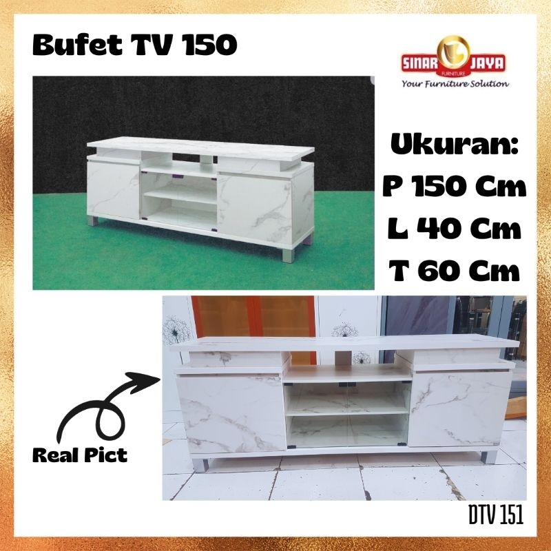 Bufet tv -DTV 151 Putih Marble