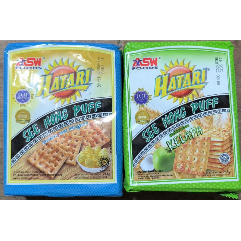 

Roti Hatari See Hong Puff rasa kelapa dan rasa margarin 245 gram