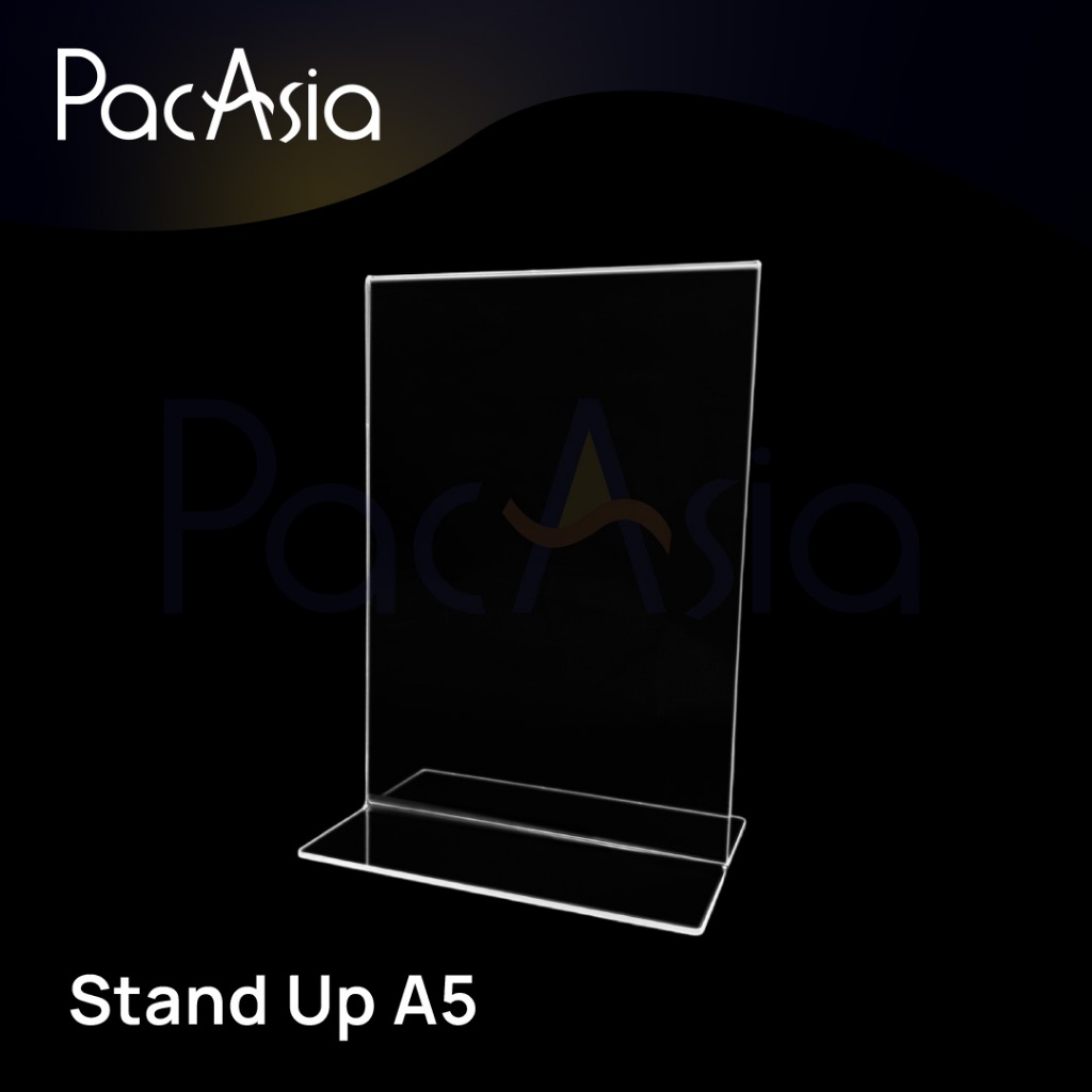 

PacAsia Acrylic Stand Up Sign Holder Potrait Tempat Akrilik QRIS Brosur A5 SU-501