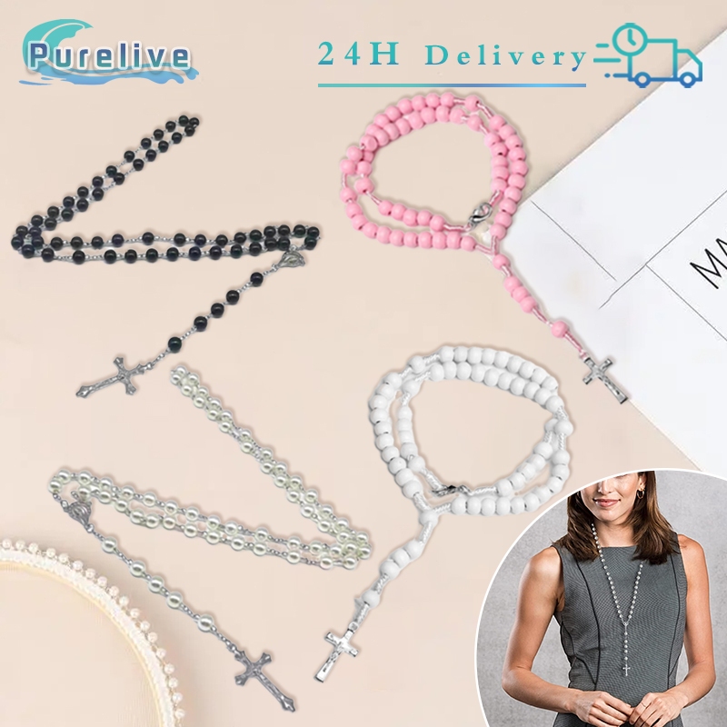 Rosario Kayu Rosario Classic Salib Katolik Kotak Jerusalem Aksesoris Fashion