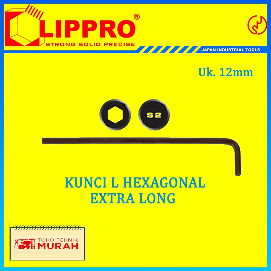 LIPPRO Kunci L Bintang Extra Panjang-Hexagonal Extra Long 12mm 161-12