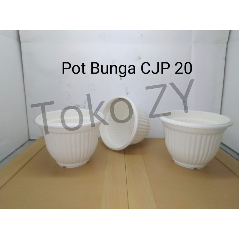Pot bunga bundar CJP 18 - CJP 20 Putih /Citra Jaya/ Plastik