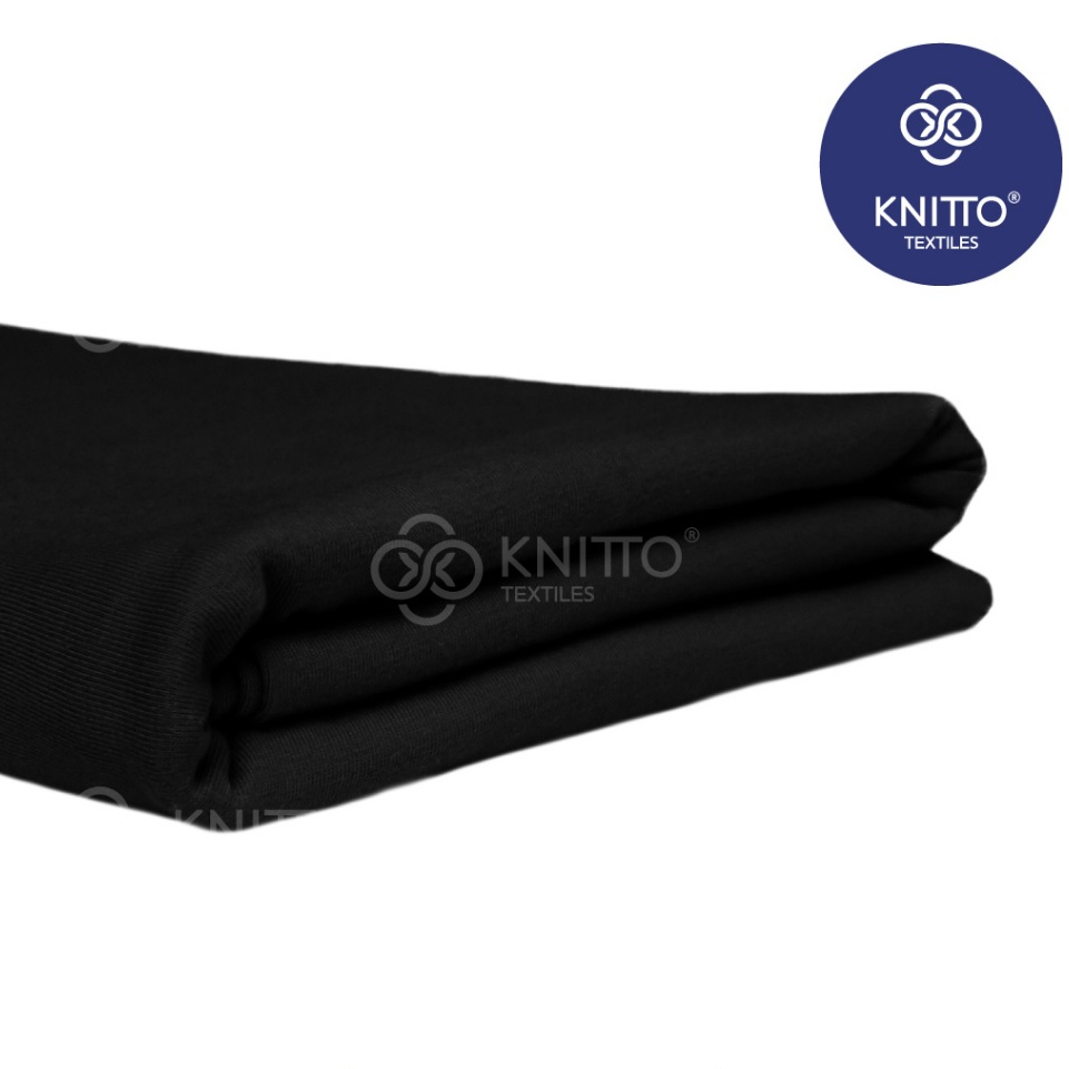 KAIN HEAVYWEIGHT COTTON COMBED 16S JET BLACK ( BAHAN KAOS ) - KNITTO