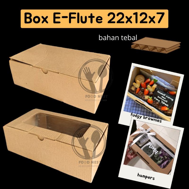 

Kardus 22x12x7 cm die cut packing kue bolu easy usage / box aksesoris / box pizza / kotak bolu