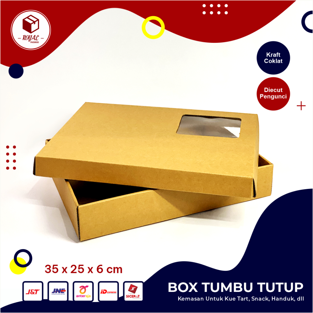 

Kardus / Box B FLUTE - ( UK. 35 x 25 x 6 cm ) Up Bottom BoxKueTart/KemasanKue/BoxKado/Gif