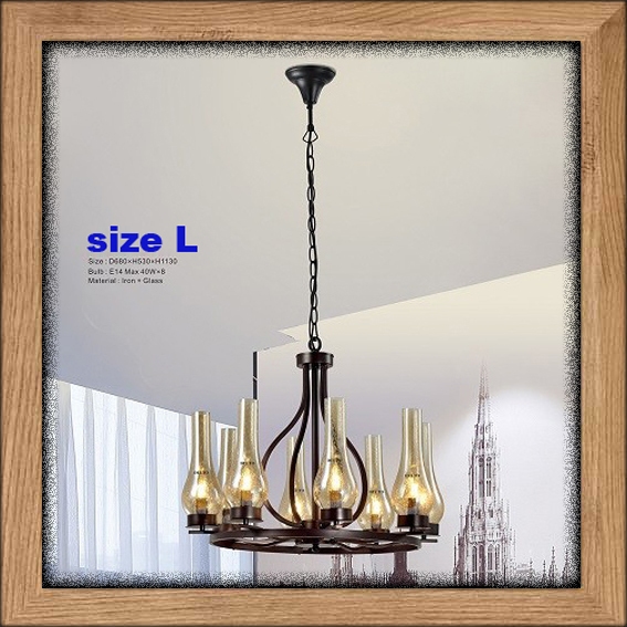 lampu hias gantung cabang kaca semprong vintage retro industrial classic modern elegan light living 