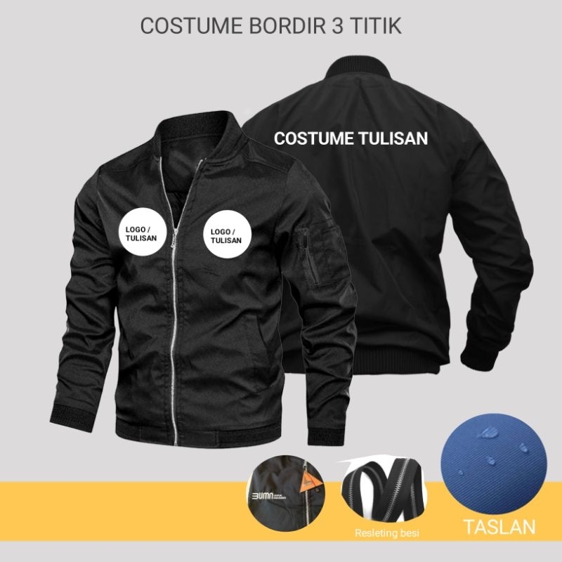 Jaket Bomber Taslan Bordir costume 3 titik Komputer