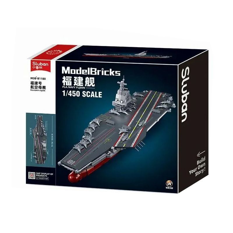 SLUBAN AIRCRAFT CARRIER FUJIAN M38 B1188 1/450 SCALE 1312PCS