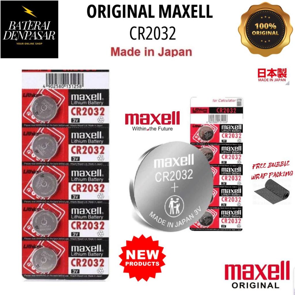 Original Baterai 2032 CR 2032 CR2032 Lithium 3V Maxell ORIGINAL Japan