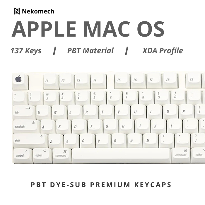 Nekomech Apple MAC OS Keycaps  - PBT Dyesub XDA Profile Keycap Set