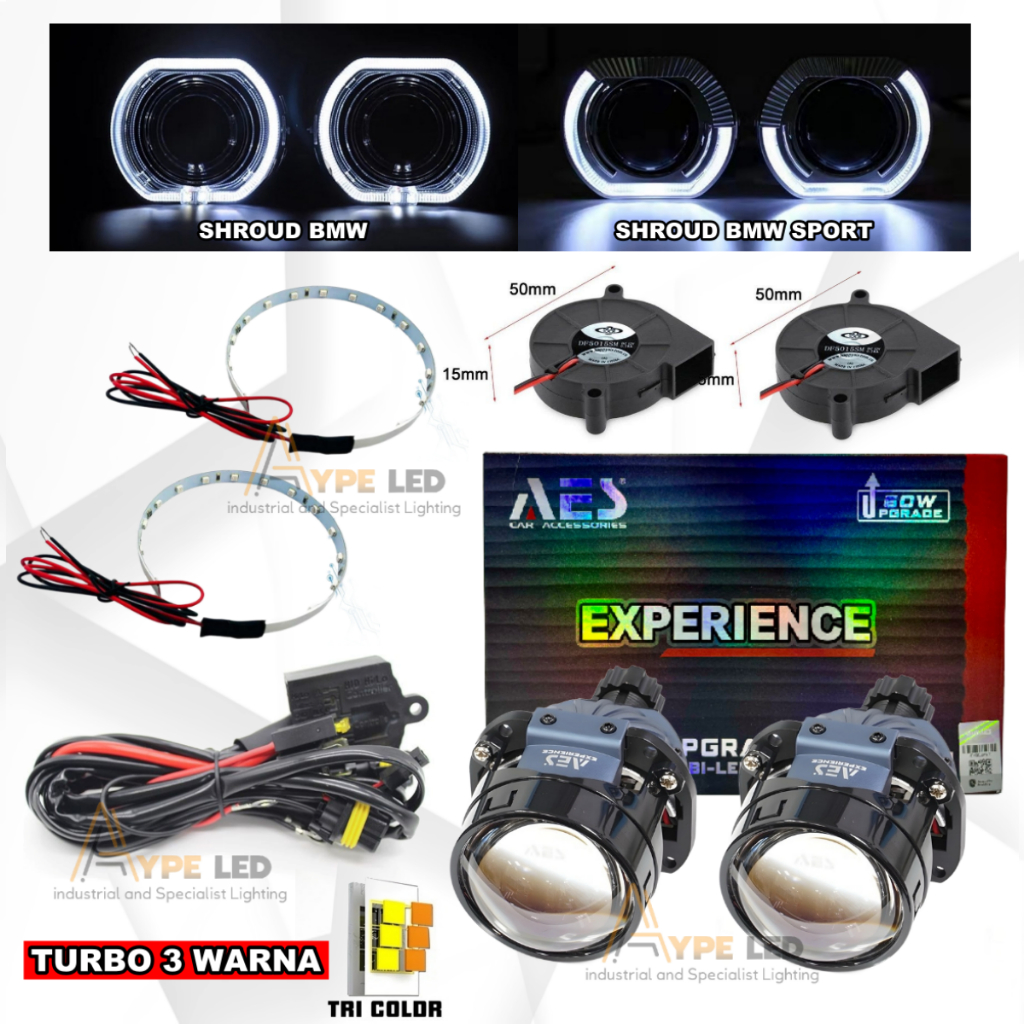 Paket Hemat Complit Biled Turbo se Experience AES 3 warna 2,5 inch All Wheather Turbe Versi 3 Warna