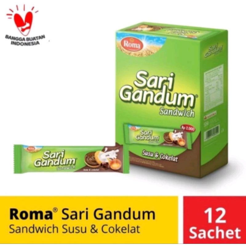 

Roma Sari Gandum Coklat 39gr 1box isi 12pcs