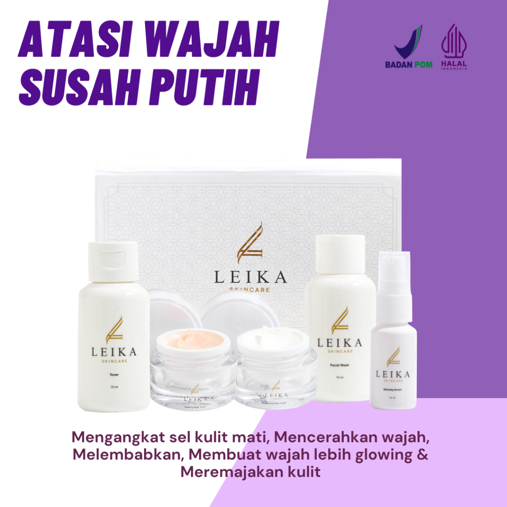 PAKET 5in1 Skincare Pemutih Wajah Skincare Whitening Glowing Bpom Pemutih Wajah Pria Pemutih Wajah W