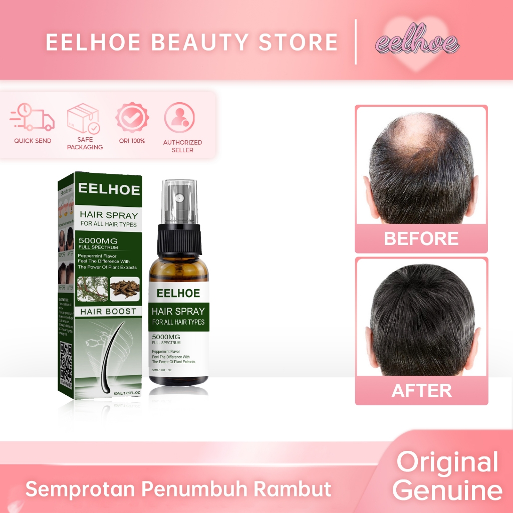 Eelhoe Semprotan Penumbuh Rambut Cairan Penumbuh Rambut Anti-Hair Loss 50ml