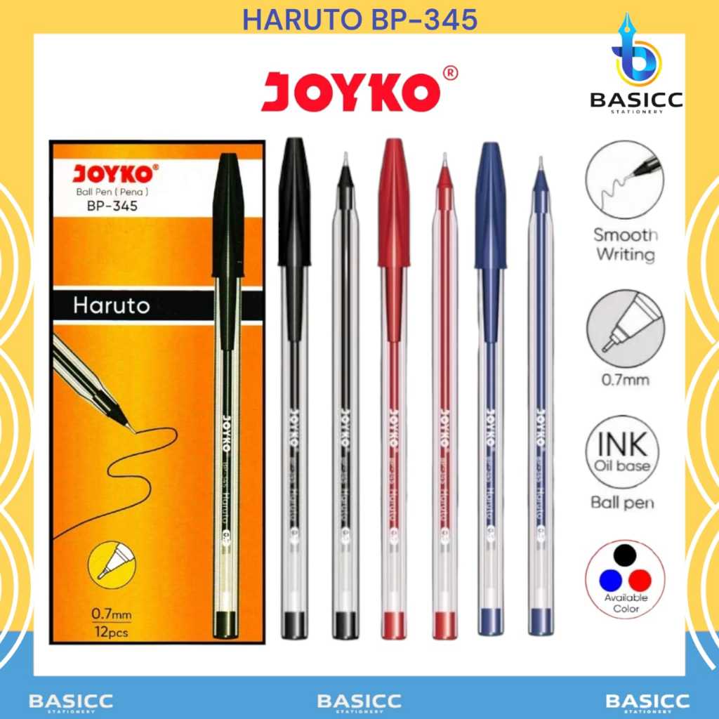 

Joyko Ball Pen Pulpen Pena BP-345 Haruto 0.7mm | @1Ktk=12 Pen