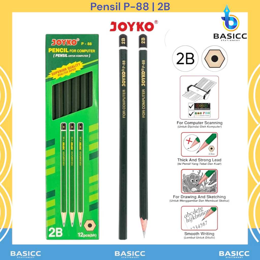 

Joyko Pencil Pensil P-88 2B | @ 1Kotak = 12 Pensil