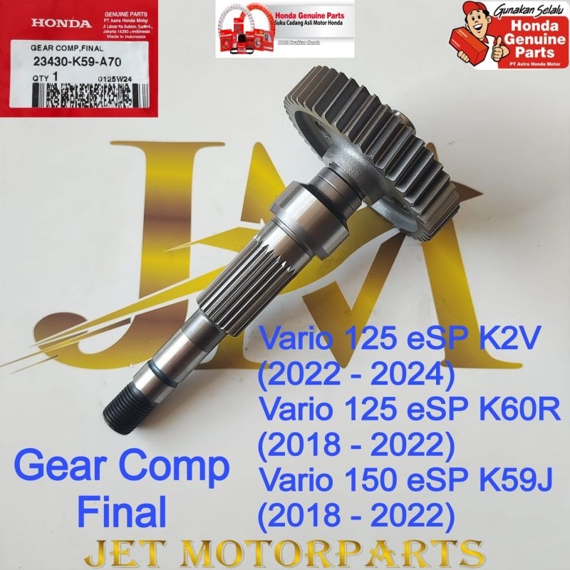 23430K59A70 As Roda Gear Comp Final Gear Transmisi Vario 125 K2V Vario 125 K60R Vario 150 K59J Asli Atau Ori Honda AHM