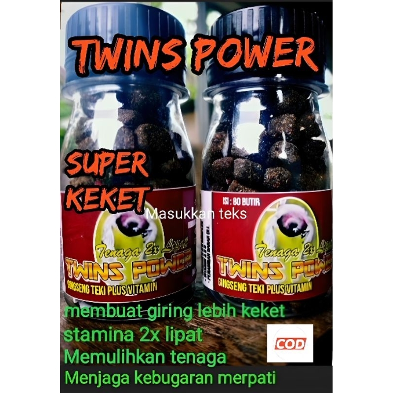 TWINS POWER jamu merpati KOLONG//Balap sprint  stamina giring keket mental super stut jedor isi 80bu