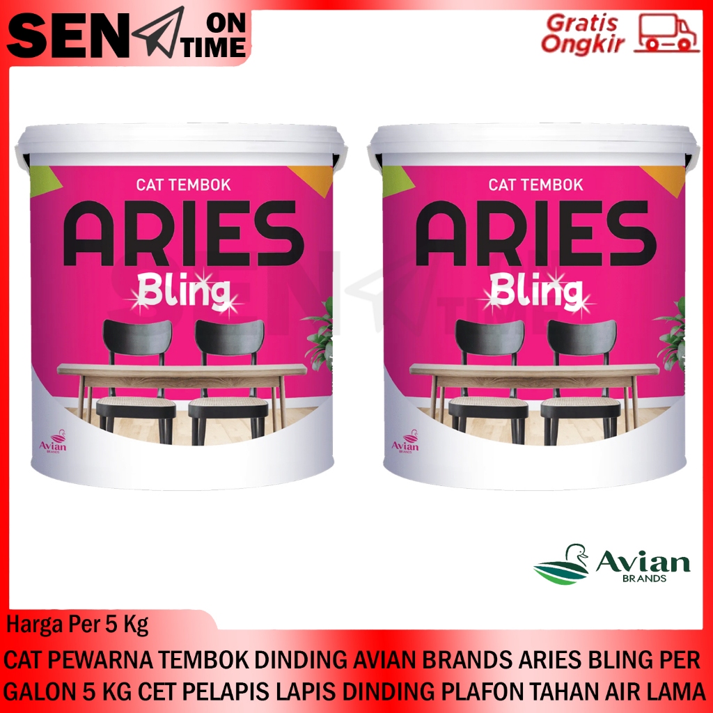 CAT TEMBOK DINDING PLAFON BERBAHAN DASAR ASBES BATAKO BETON MORTAR PAPAN AVIAN BRANDS ARIES BLING PE