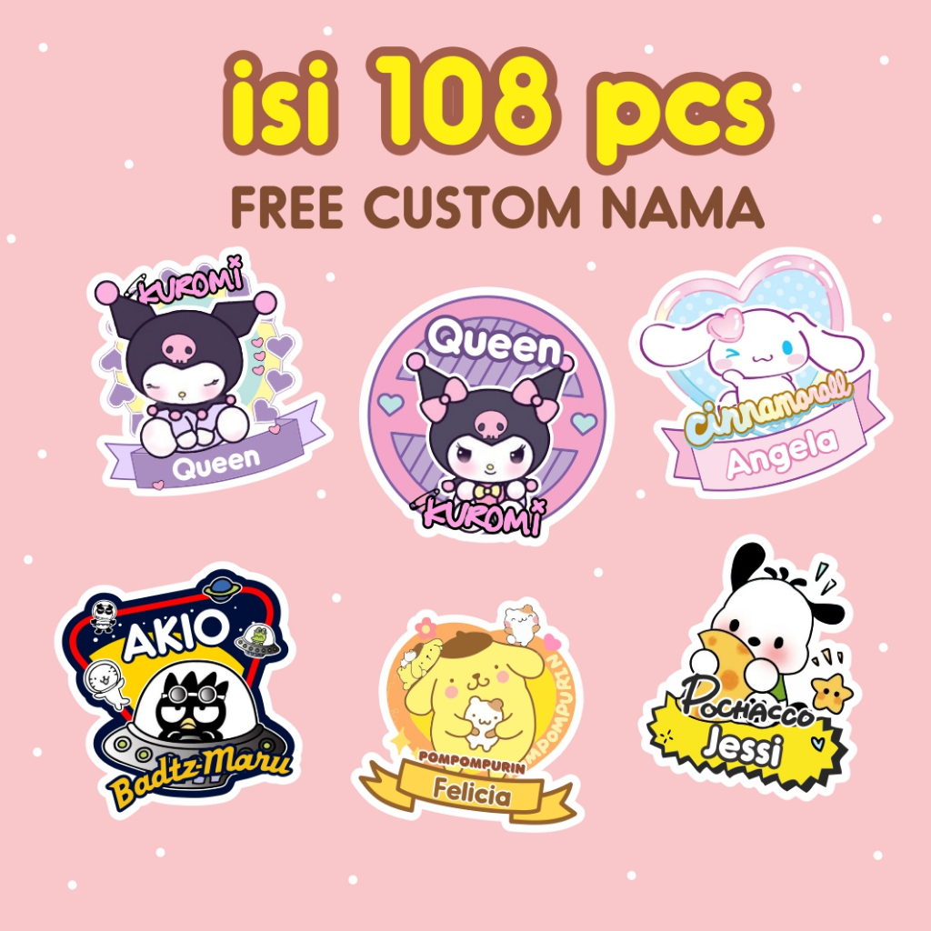 

Stiker nama waterproof anti air custom free