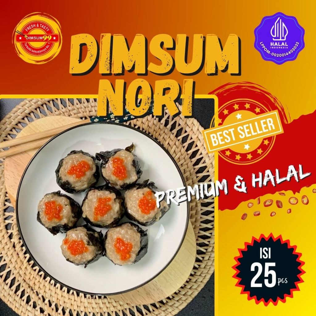

Dimsum Ayam Nori Frozen Food isi 25 pcs Gratis Saos Merah & Lada Hitam Terlaris & Halal