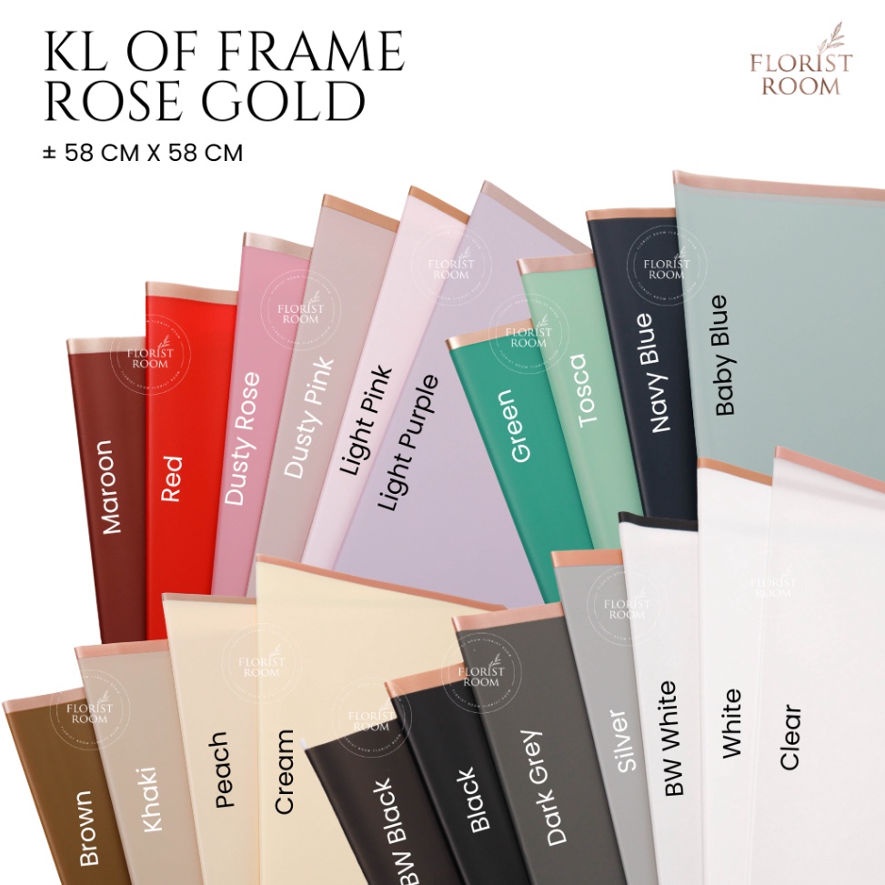 

Diskon Harian 2 Lembar KL of Frame Colour Rose Gold Wrapping Bunga cellophane