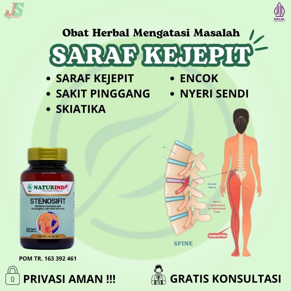 Obat Saraf Kejepit Sakit Pinggang dan Kaki Sakit Pinggang Encok Herbal Syaraf Terjepit Sakit Pinggan
