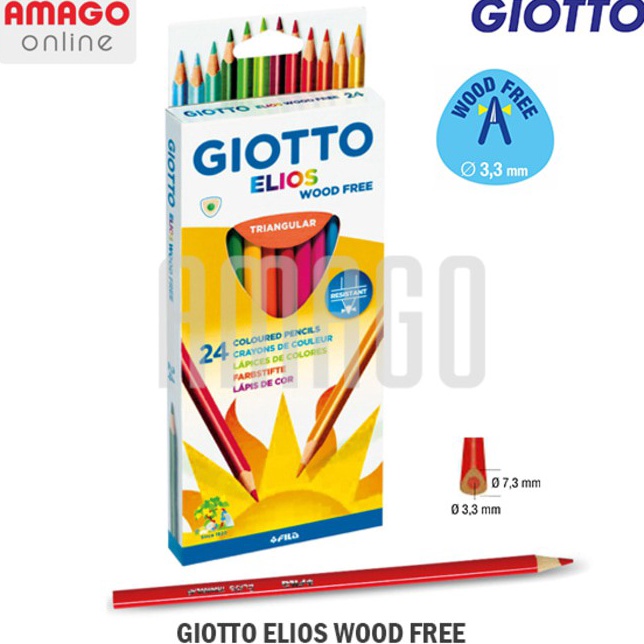 

GIOTTO Elios Triangular Cardboard 24 Colors Pensil Warna Segitiga 24 warna 2759
