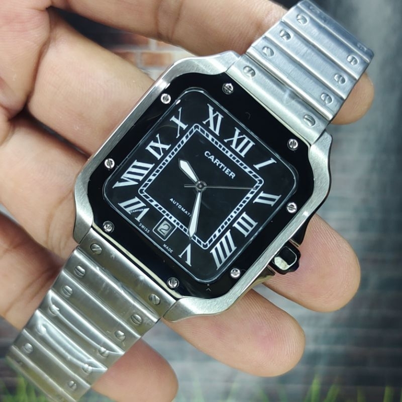 Man's Watch jam tangan pria super mewah CARTIER automatic japan fullstainless