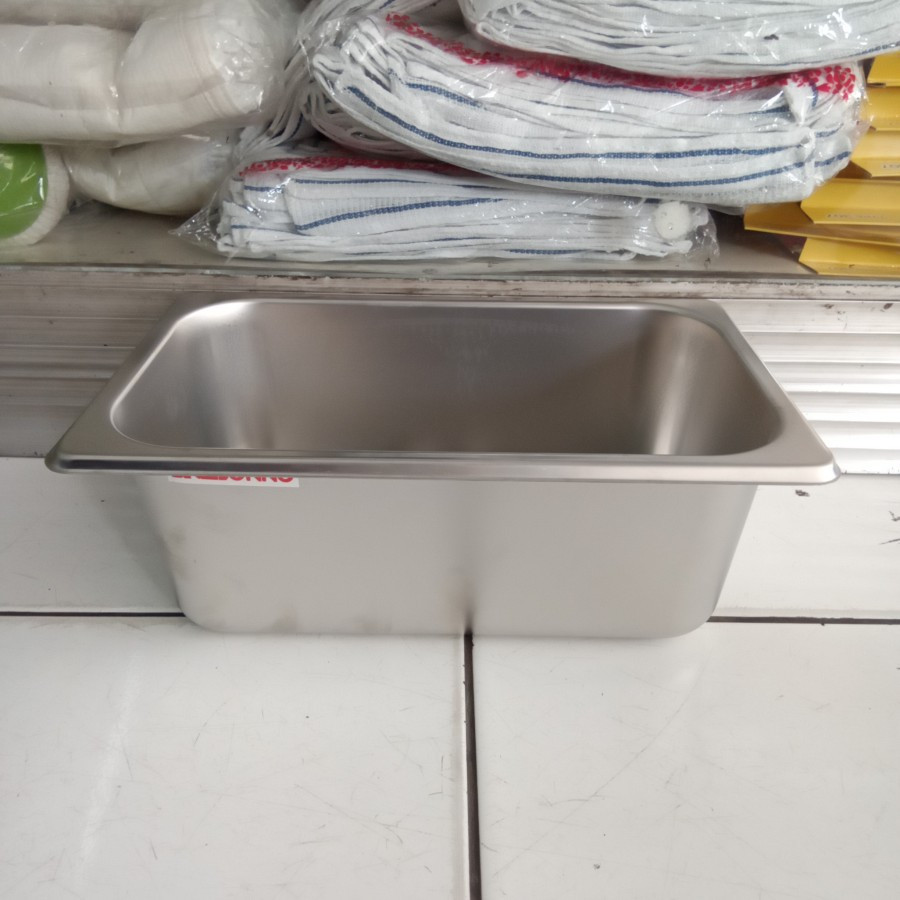 Wajan Baskom Kotak Segi Peggorengan Kentang Chicken Stainless Steel 26x16x10cm