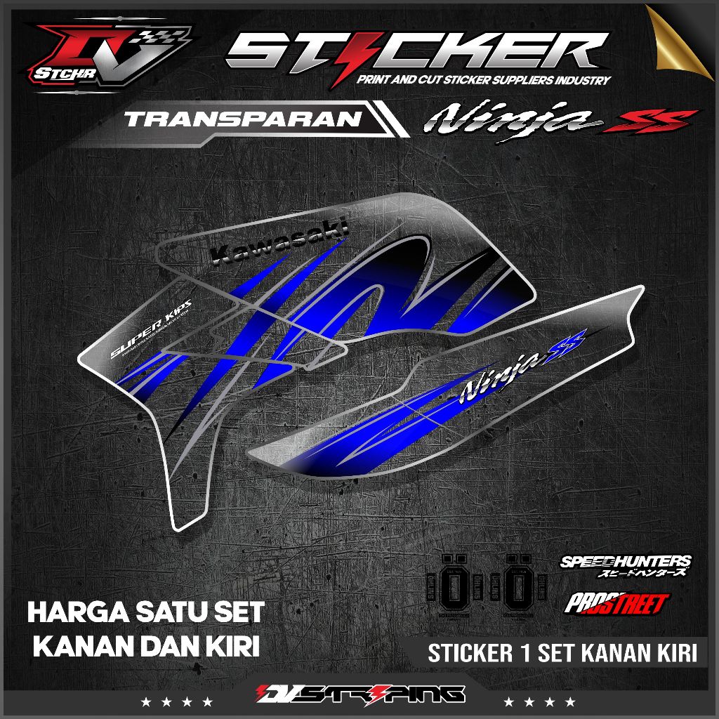 STRIPING STIKER TRANSPARAN NINJA R NINJA SS DESAIN GRAFIS SIMPLE