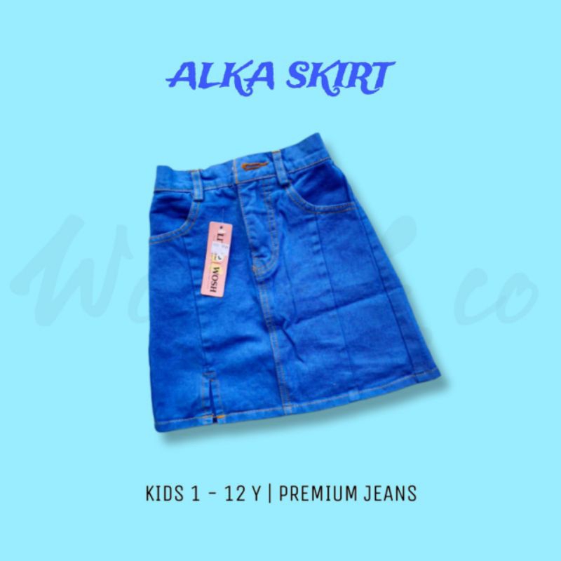 Alka Skirt Jeans - Rok jeans anak Fashion - Rok span Jeans anak