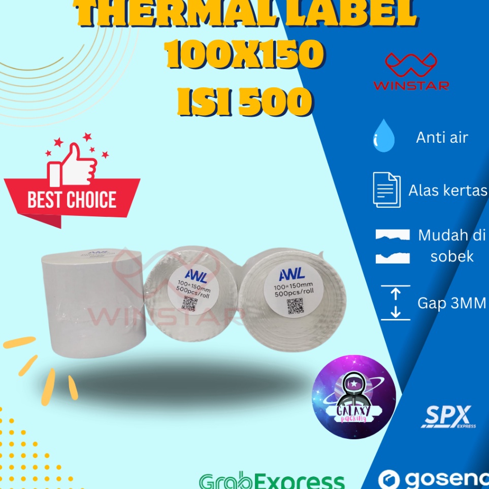 

KES LABEL STIKER THERMAL 1X15mm isi 5 pcs Merk AWL