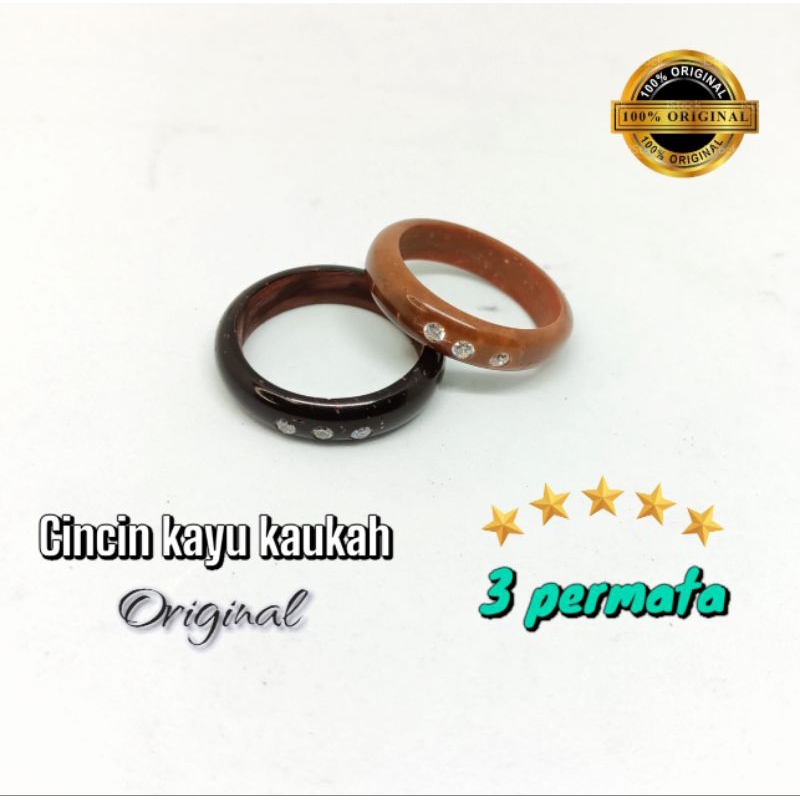 Cincin kayu kokka kaukah asli permata 3 (ORIGINAL KAUKAH)