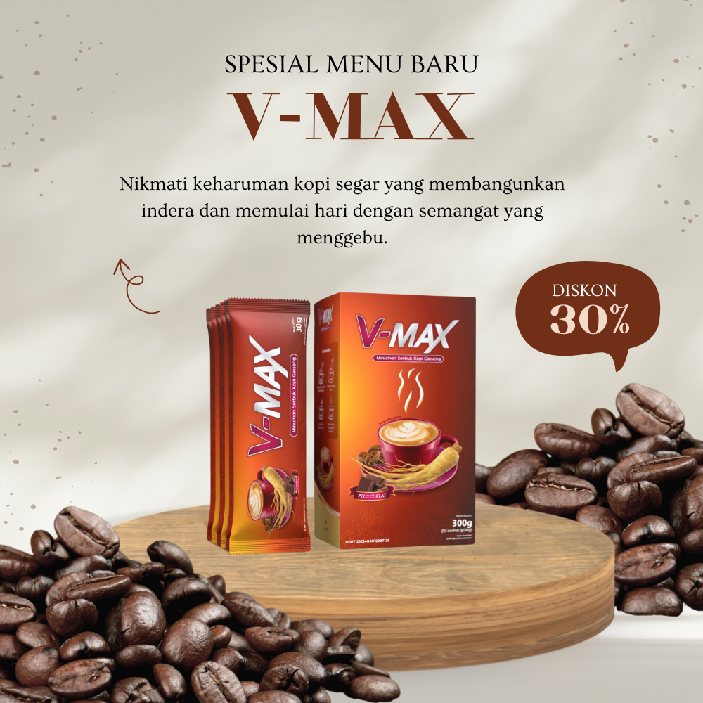 

V-MAX KOPI RASA COKLAT KOPI STAMINA PENAMBAH GAIRAH KHUSUS WANITA BPOM