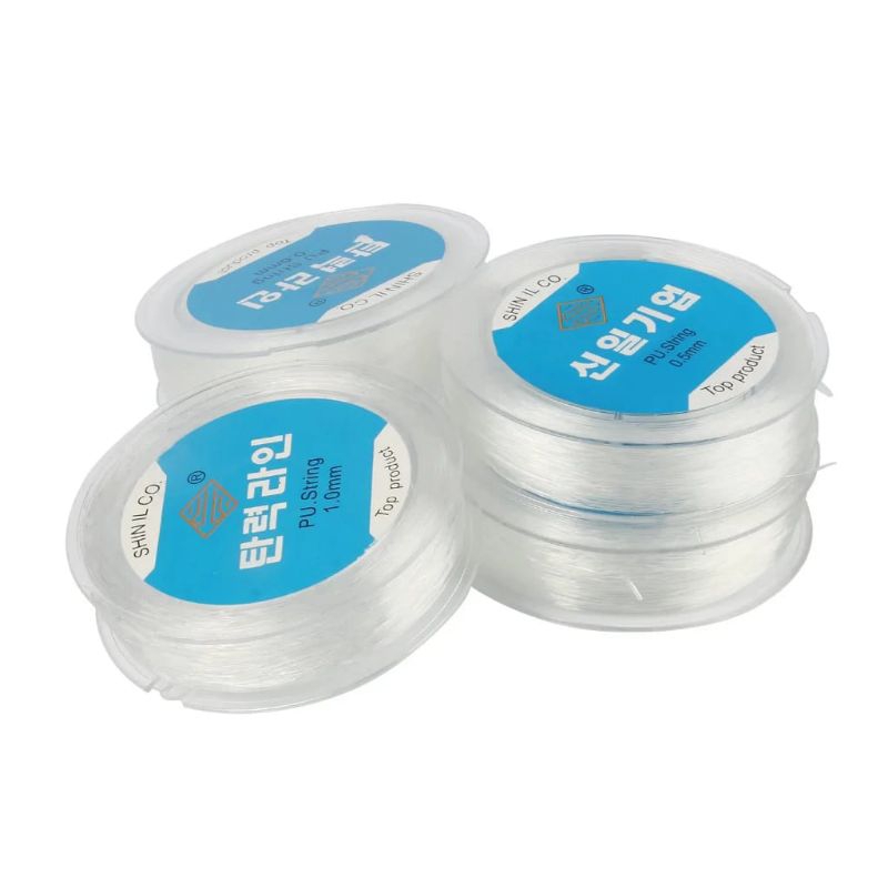 [ 100 Meter ] Tali Senar Elastis Import Korea Shin 0.5 /0.6 /0.7 /0.8 /1.0 mm Tali Karet Elastis Bah