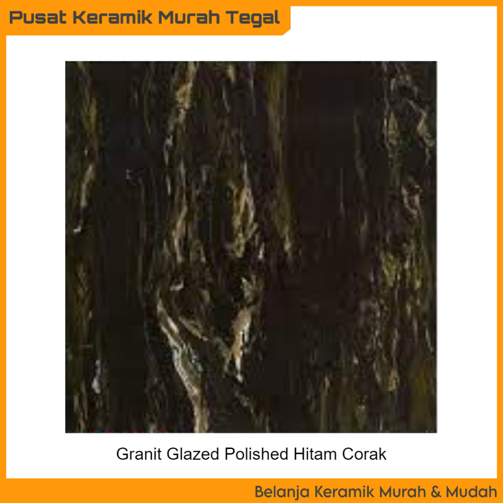 Granit Glaze Polished Mengkilap 60x60 SK170 Hitam Motif Black Aurora (Tegal Brebes Pemalang Slawi)