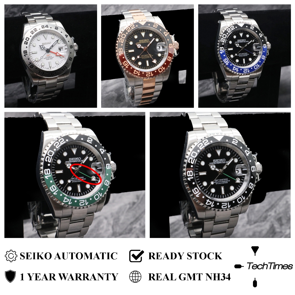 Seiko Mod / Seikomod NH34 GMT Movement Pepsi Black Panther Joker