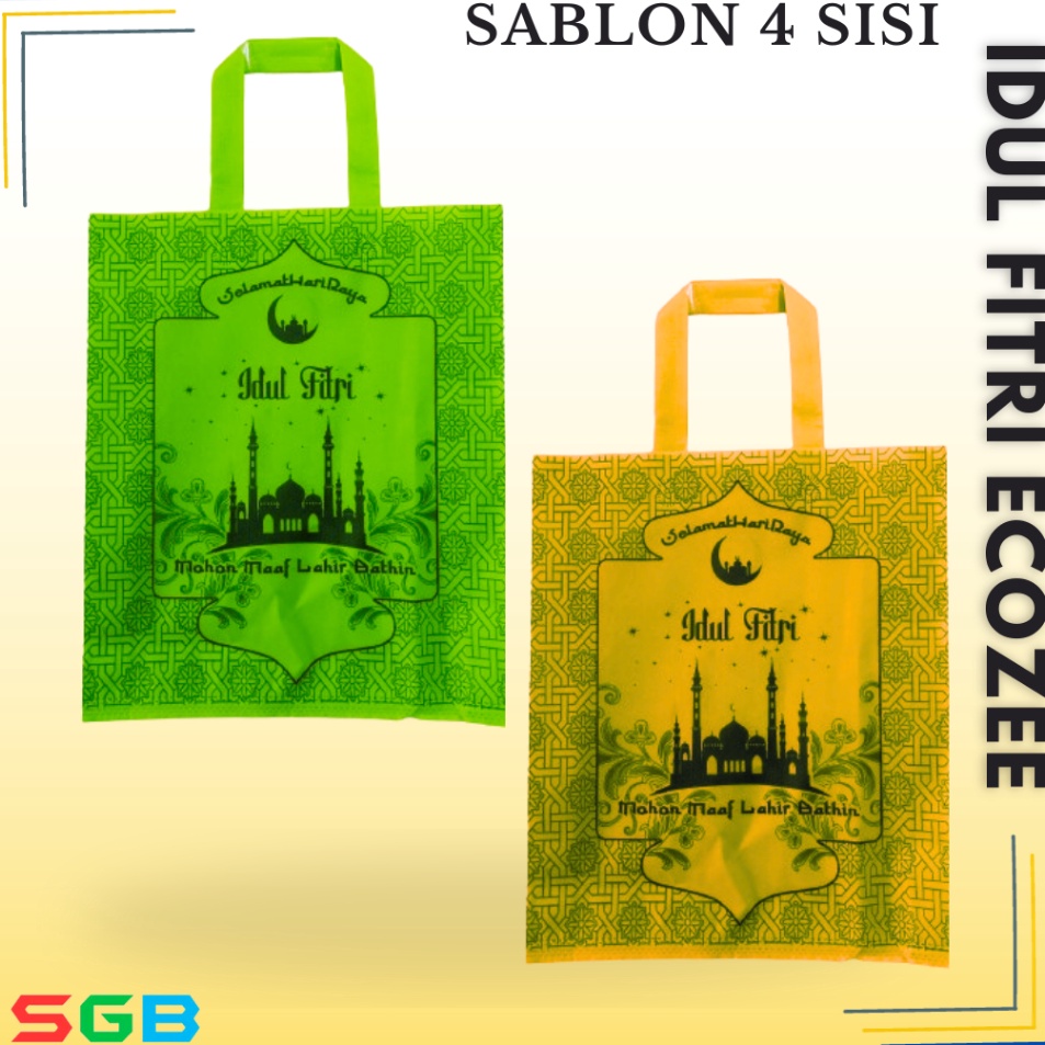 

Murah Banget 1 LUSIN 12 pc Tas Spunbond Lebaran ECOZEE 38x45x8 4 SISI idul fitri Spunbond Lebaran