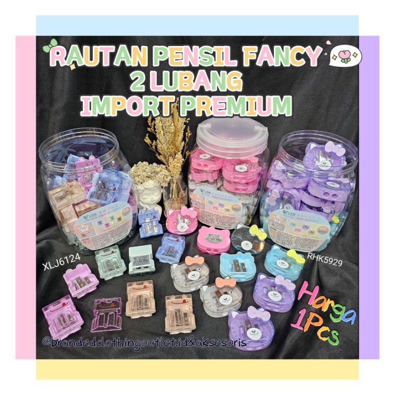 

RAUTAN PENSIL FANCY 2 LUBANG IMPORT PREMIUM / SERUTAN KARAKTER HELLOKITTY ROBOT / CUTE PENCIL SHARPENER / XLJ6124 RHK5929