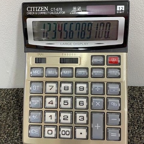

Bestseller Calculator Kalkulator Citizen CT 678 Kalkulator dagang 12 Digit Silver