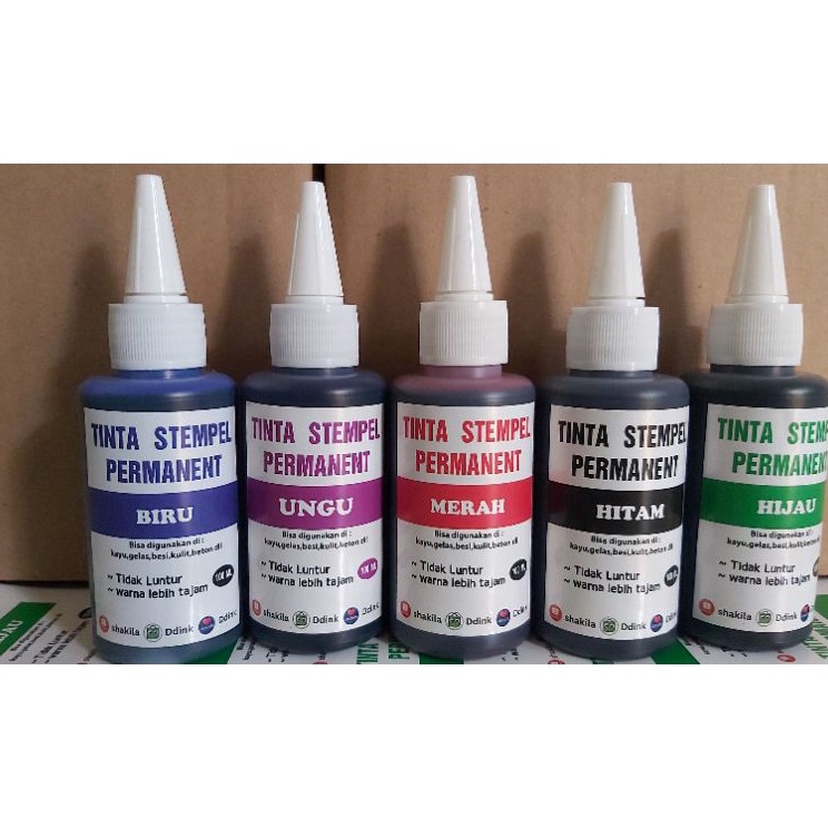

TINTA STAMP PERMANENT TINTA BUAT PLASTIKBAJAALMUBETON DLL1ML KHUSUS BANTALAN