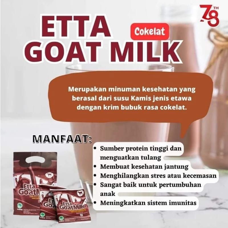 

Susu Kambing etawa Etta Goat Milk Cokelat HNI HPAI