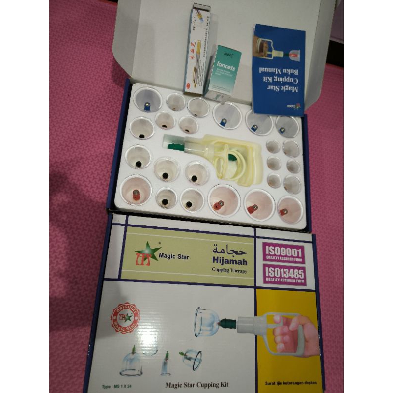 PROMO Paket Lengkap Alat Bekam Isi 24 Magicstar + Jarum Bekam + Pen Bekam ( Murah )