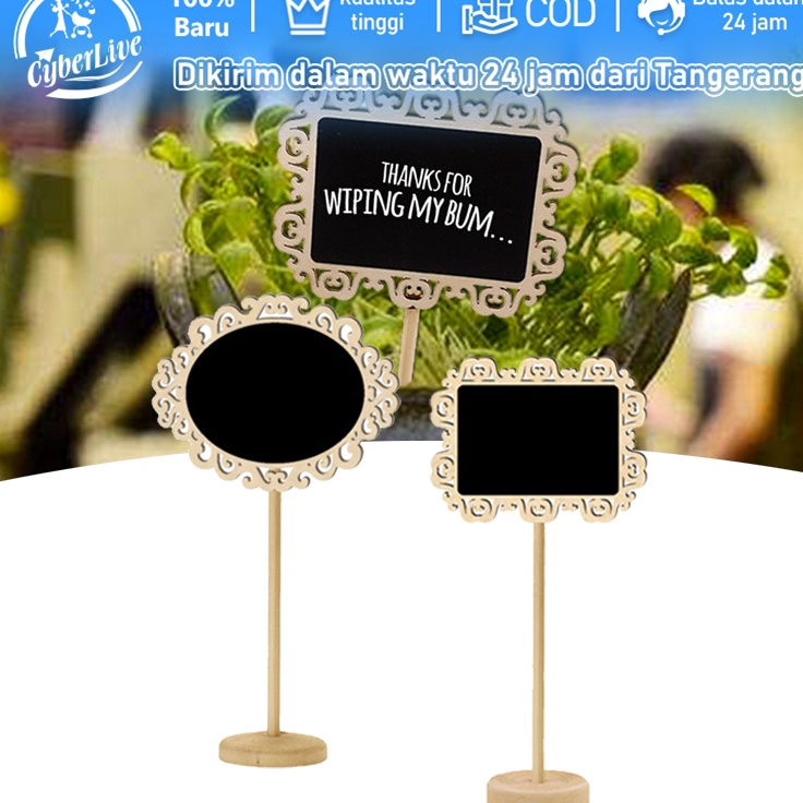 

1pcs 2cm Papan Tulis Kapur Mini Chalkboard Stand Papan Tulis Kapur Oval Black Board