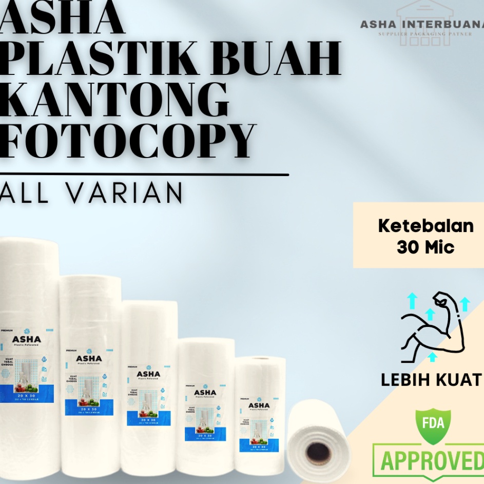 

ASHA Plastik Buah Kantong Plastik Fotocopy HD Roll Plastik Sayur Kantong buah